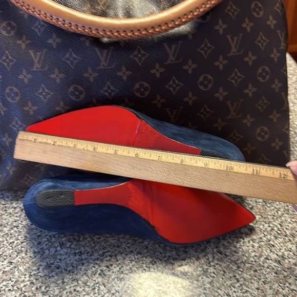 Christian Louboutin Blue Suede Wedge Heels EU 39 - Picture 11 of 14